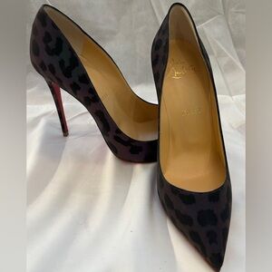 Christian Louboutin Pigalle Follies 100 Nylon Reflex Leo. NEW AND UNWORN size 37